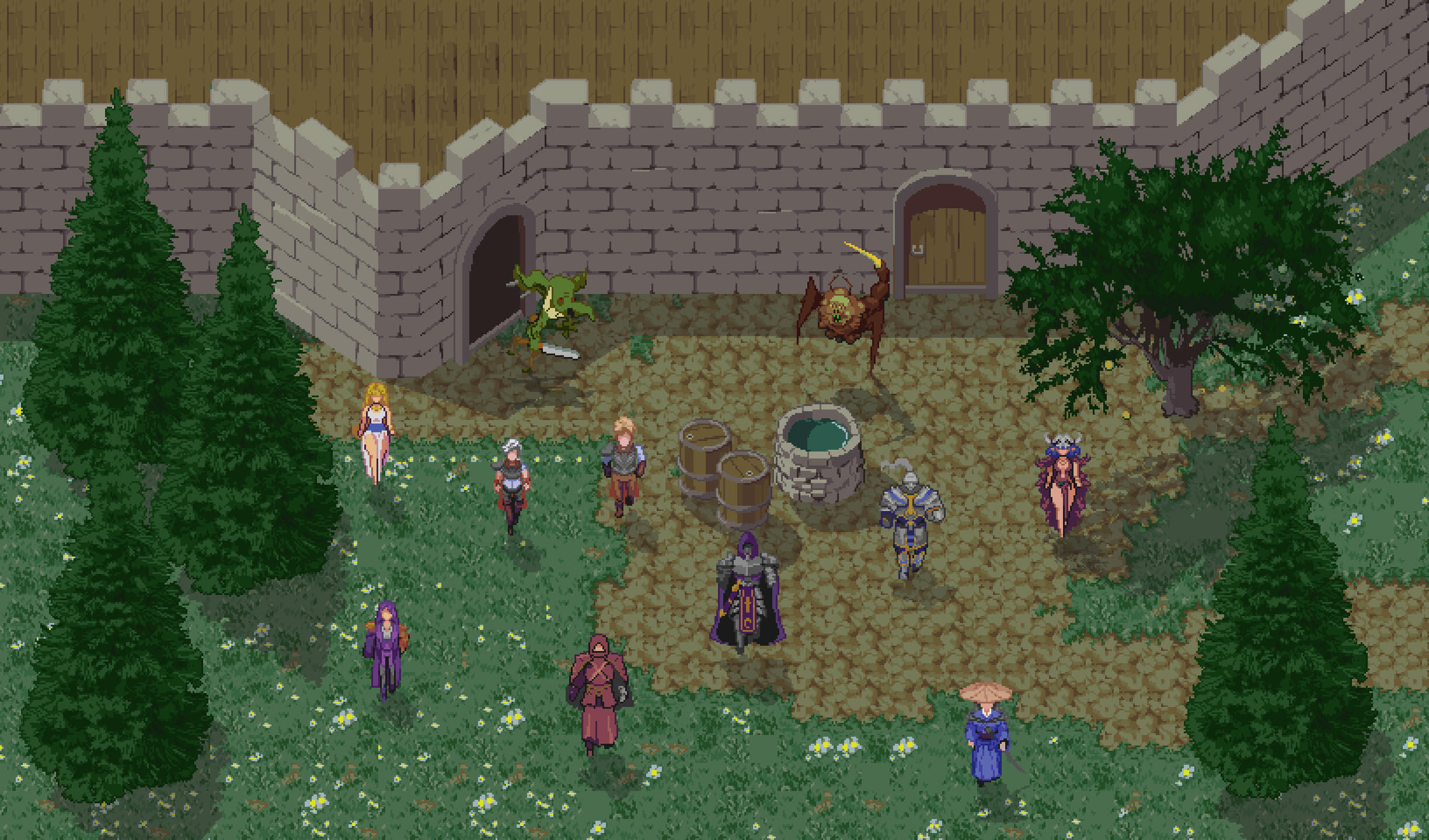 RPG heroes and monsters, Isometric RPG concept.